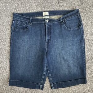 Levi's 515 Bermuda Shorts ~Women's Size 16~  Cuffed Hem Dark Wash 11" Inseam